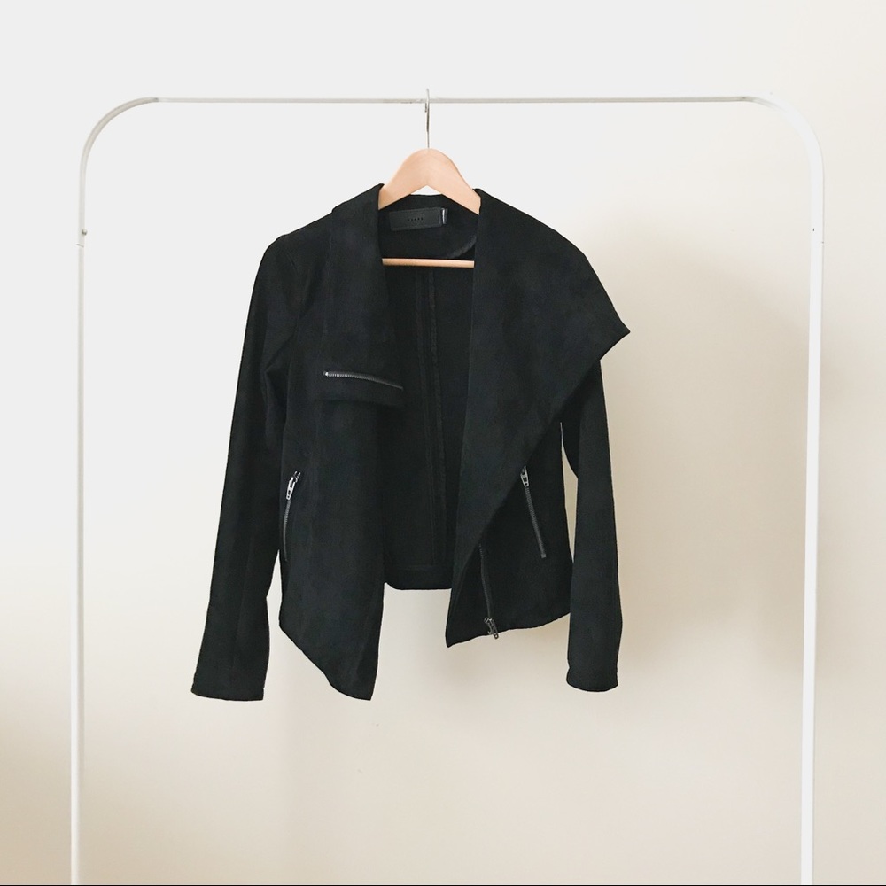 | Blank NYC | Faux Suede Drape Jacket | Size S |